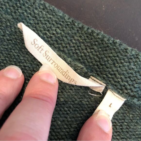 Soft Surroundings dark green wool blend sweater size Large - Picture 9 of 14